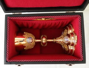 Solid silver gilt antique French Gothic Chalice.